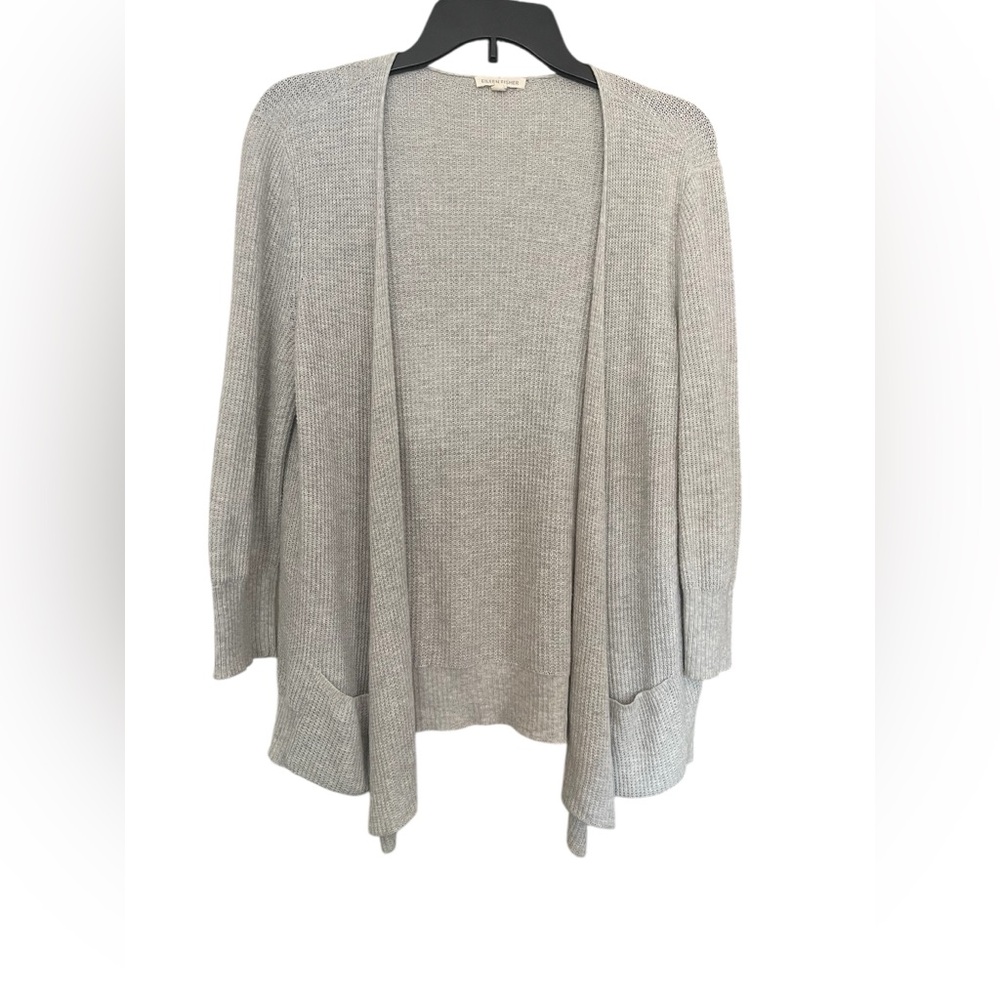 Eileen Fisher Size Small  Light Gray Open Front Cardigan